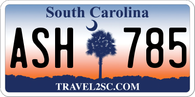 SC license plate ASH785