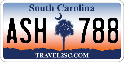 SC license plate ASH788