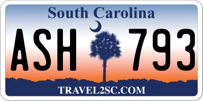 SC license plate ASH793