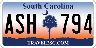 SC license plate ASH794