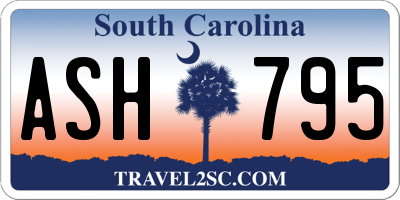SC license plate ASH795