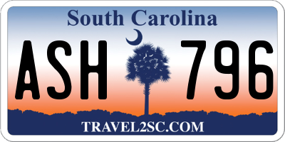 SC license plate ASH796