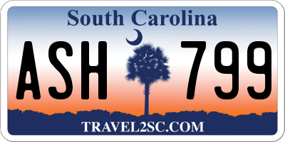 SC license plate ASH799