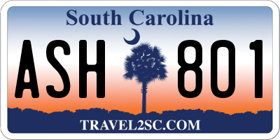 SC license plate ASH801