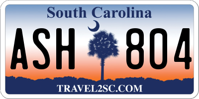 SC license plate ASH804