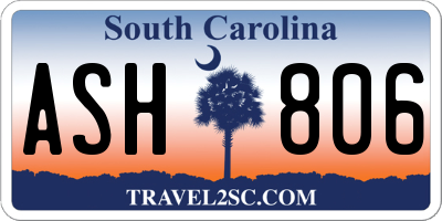 SC license plate ASH806