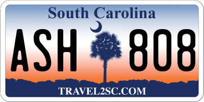 SC license plate ASH808