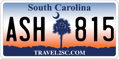 SC license plate ASH815
