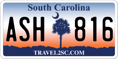 SC license plate ASH816