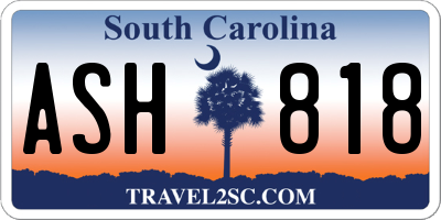 SC license plate ASH818
