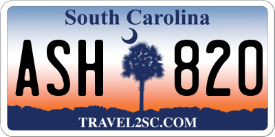 SC license plate ASH820