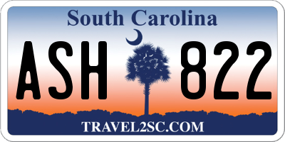 SC license plate ASH822