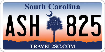 SC license plate ASH825