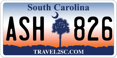 SC license plate ASH826