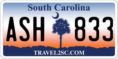 SC license plate ASH833