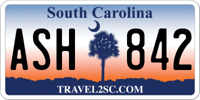SC license plate ASH842