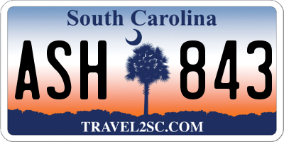 SC license plate ASH843