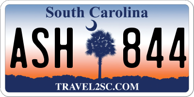 SC license plate ASH844