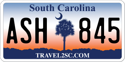 SC license plate ASH845