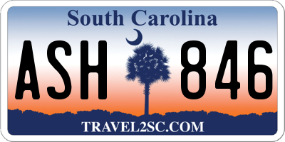 SC license plate ASH846