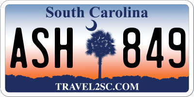 SC license plate ASH849