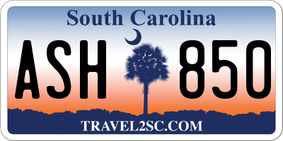 SC license plate ASH850
