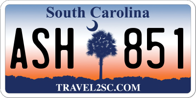 SC license plate ASH851