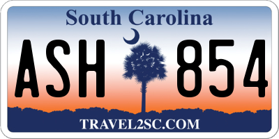 SC license plate ASH854