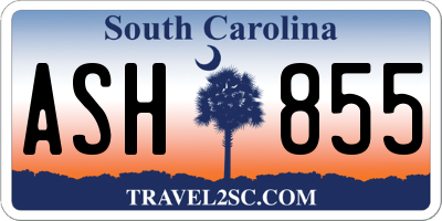 SC license plate ASH855