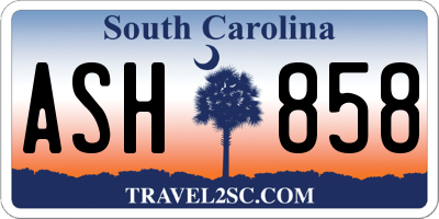 SC license plate ASH858