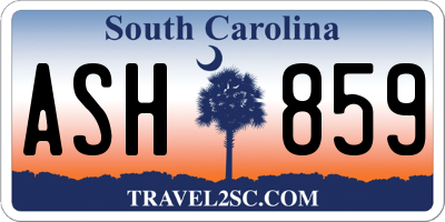 SC license plate ASH859