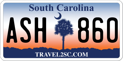 SC license plate ASH860