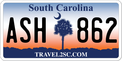 SC license plate ASH862