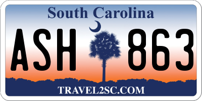 SC license plate ASH863