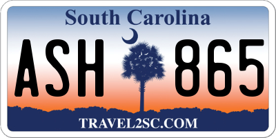 SC license plate ASH865