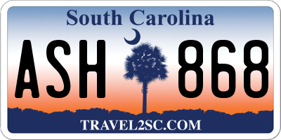 SC license plate ASH868