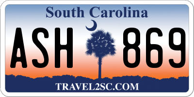 SC license plate ASH869