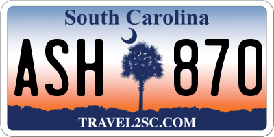 SC license plate ASH870