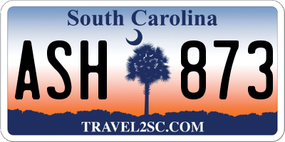 SC license plate ASH873