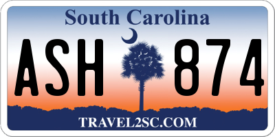 SC license plate ASH874