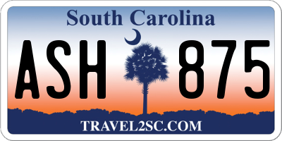 SC license plate ASH875