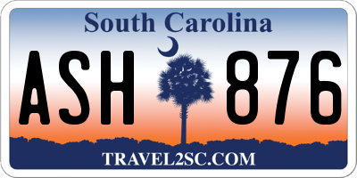 SC license plate ASH876