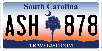 SC license plate ASH878