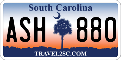SC license plate ASH880