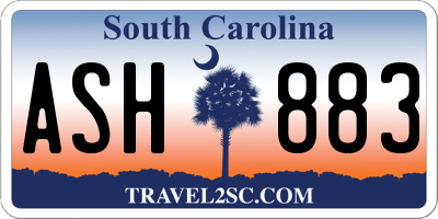 SC license plate ASH883