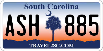 SC license plate ASH885