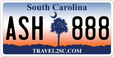 SC license plate ASH888