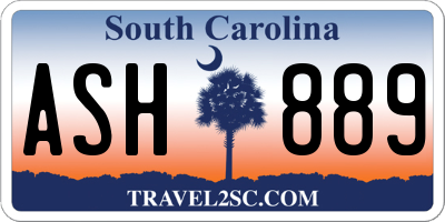 SC license plate ASH889