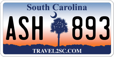 SC license plate ASH893