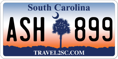 SC license plate ASH899